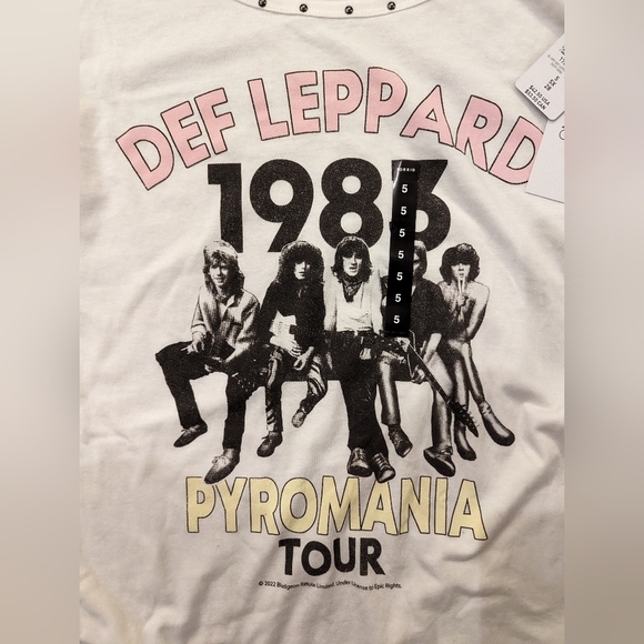 Def Leopard Studded Crew Tank - Cotton Ivory, plus sz 5x - Picture 4 of 12